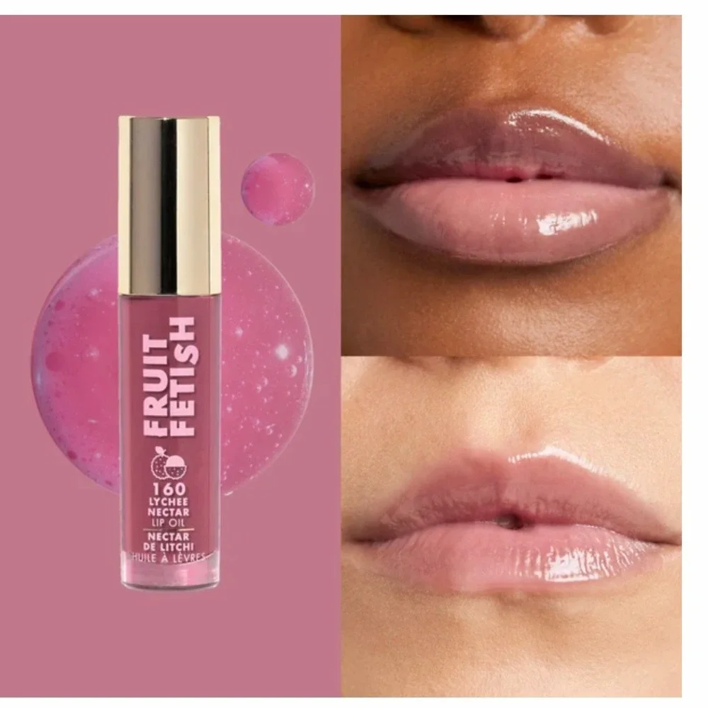 Milani Fruit Fetish Lip Oil 160 Lychee Nectar 0.14oz Sheer Mauve Pink Tint